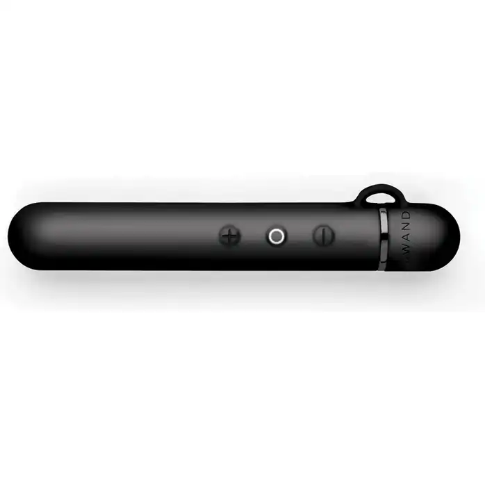 Черный мини-вибратор Le Wand Baton с текстурированной насадкой - 11,9 см. Фотография 3.