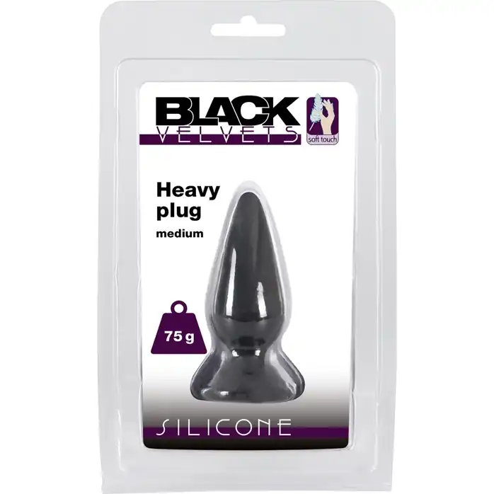 Черная анальная втулка Heavy Plug Medium - 8,9 см - You2Toys. Фотография 6.