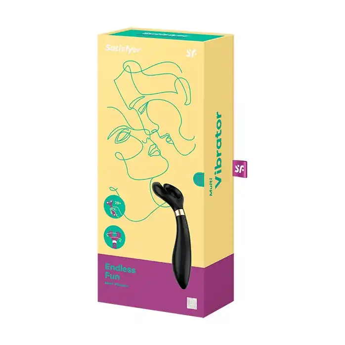 Чёрный вибромассажер для пар Satisfyer Endless Fun. Фотография 9.