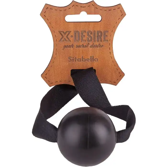 Черный кляп-шар на ремешках с пряжками - BDSM accessories. Фотография 2.