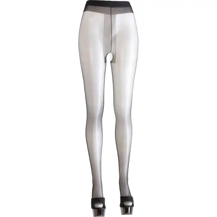 Изящные гладкие колготки с интимным доступом - Cottelli Collection. Фотография 2.