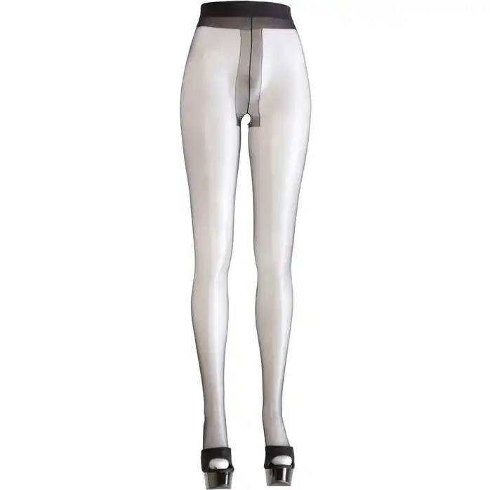 Тоненькие гладкие колготки с интимным доступом - Cottelli Collection. Фотография 4.
