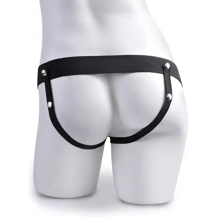 Телесный полый страпон с имитацией эякуляции 9 Hollow Squirting Strap-on with Balls - 25,4 см - Fetish Fantasy Series. Фотография 4.