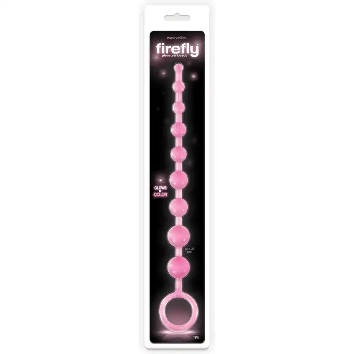 Розовая анальная цепочка-елочка Pleasure Beads - 30 см - Firefly. Фотография 2.