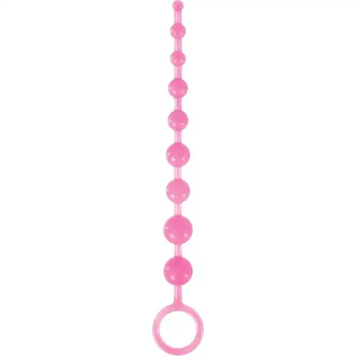 Розовая анальная цепочка-елочка Pleasure Beads - 30 см - Firefly