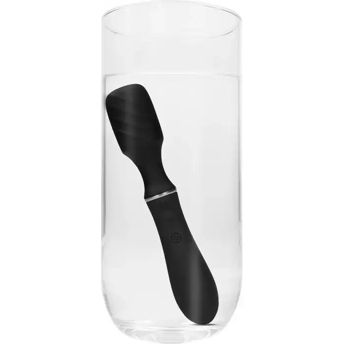 Черный универсальный вибратор с электростимуляцией Electro Vibrating Wand - Electroshock. Фотография 6.