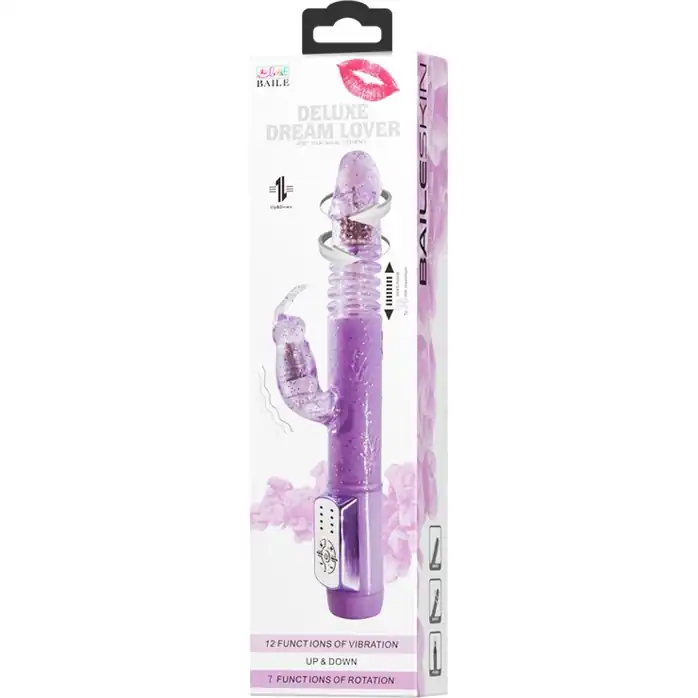 Сиреневый мультифункциональный вибратор Deluxe Dreeam Lover - 26 см. Фотография 6.