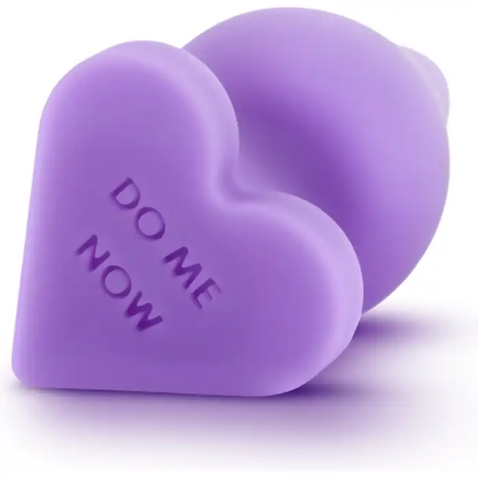 Фиолетовая анальная пробка Naughty Candy Heart Do Me Now - 8,9 см - Play With Me. Фотография 3.