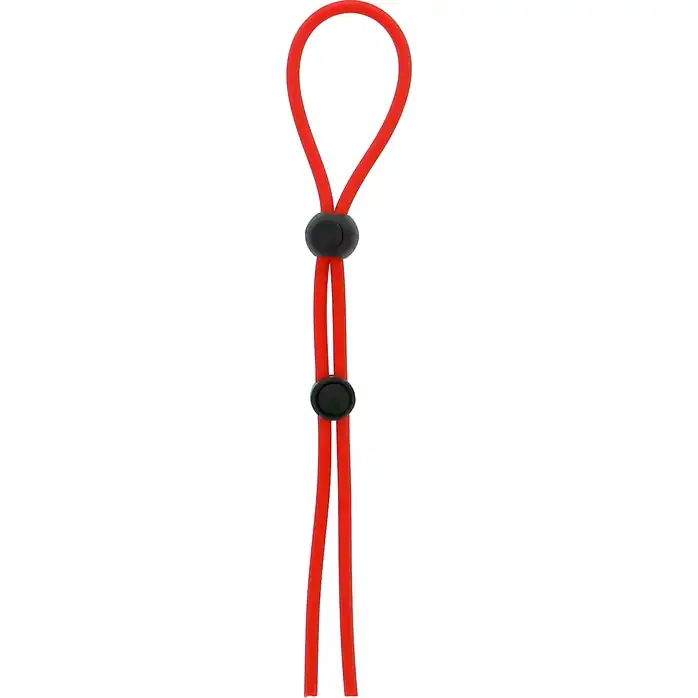 Красное лассо на пенис с двумя бусинами Stretchy Lasso Cage - All Time Favorites