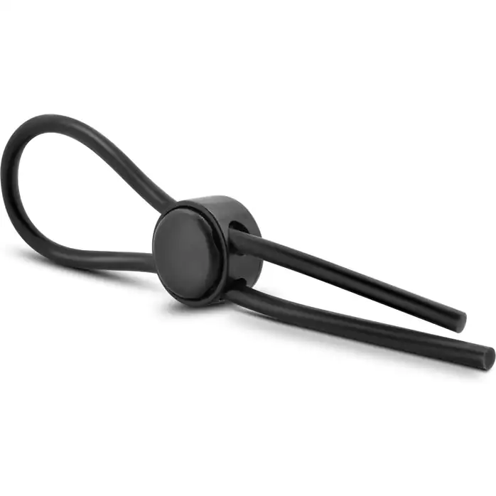 Черное силиконовое лассо на пенис SILICONE LOOP COCK RING - Stay Hard. Фотография 3.