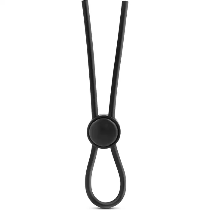 Черное силиконовое лассо на пенис SILICONE LOOP COCK RING - Stay Hard