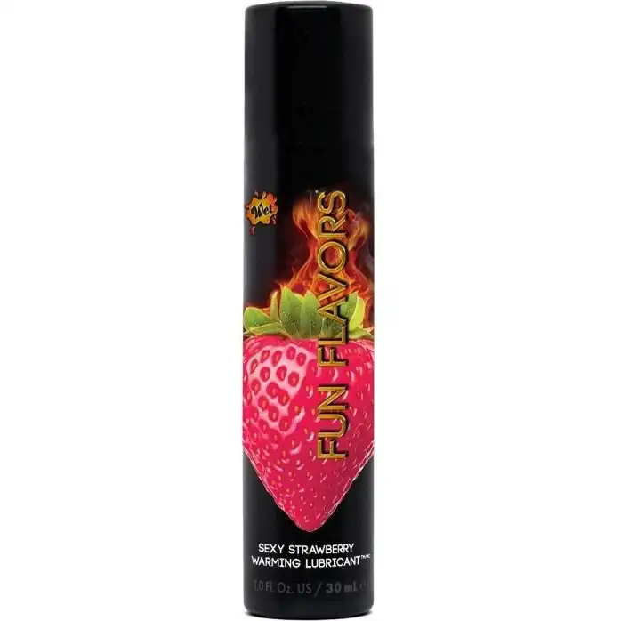 Разогревающий лубрикант Fun Flavors 4-in-1 Sexy Strawberry с ароматом клубники - 30 мл - Wet Fun Flavors 4-in-1