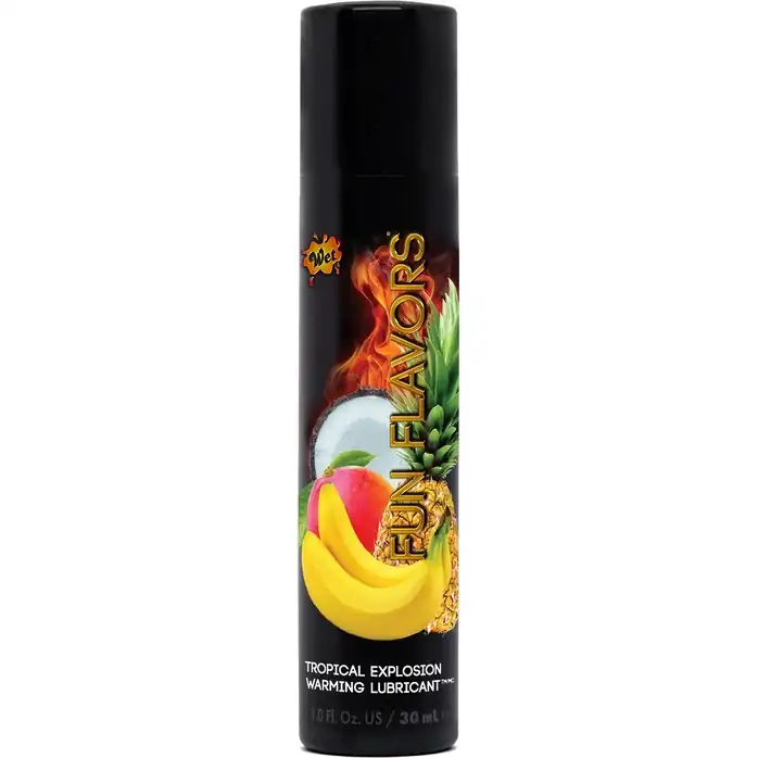 Разогревающий лубрикант Fun Flavors 4-in-1 Tropical Explosion с ароматом тропических фруктов - 30 мл - Wet Fun Flavors 4-in-1