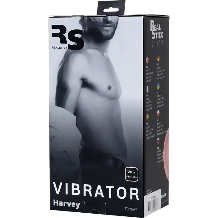 Телесный вибратор-реалистик Harvey - 20 см - RealStick Elite. Фотография 11.