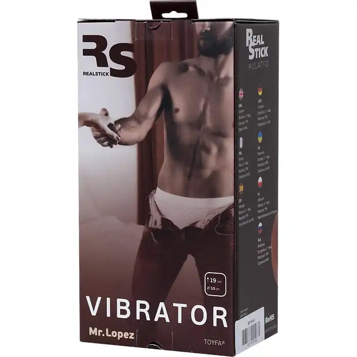 Коричневый вибратор-реалистик Mr.Lopez - 19 см - RealStick Elite Mulatto. Фотография 12.