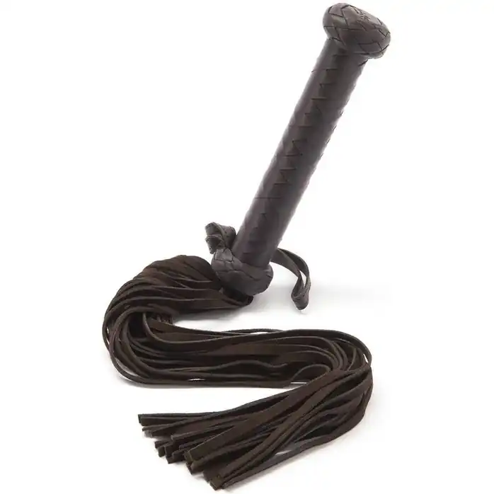 Коричневая кожаная плеть Brown Leather Flogger - 66 см