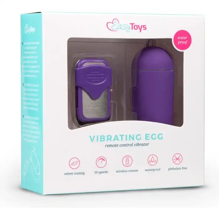 Фиолетовое виброяйцо Easytoys Vibration Egg с пультом ДУ - Mini Vibe Collection. Фотография 2.