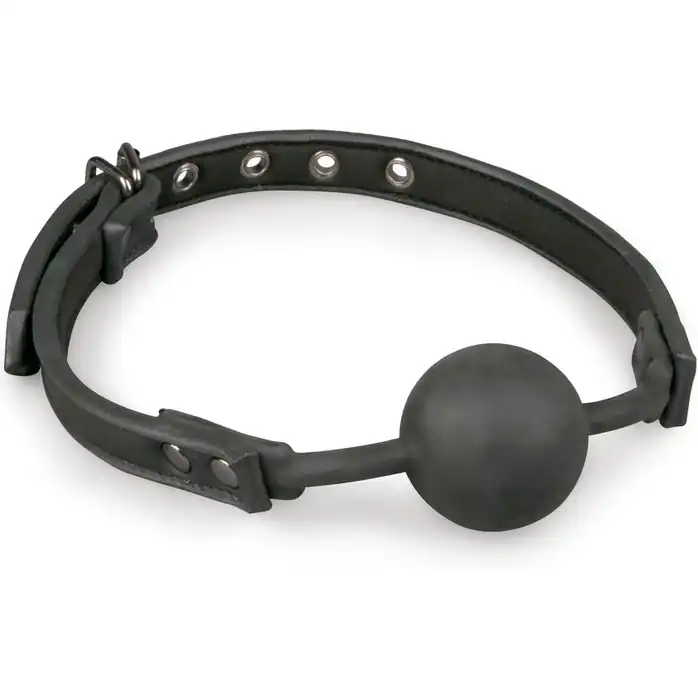Черный кляп-шар Easytoys Ball Gag With Silicone Ball - Fetish Collection
