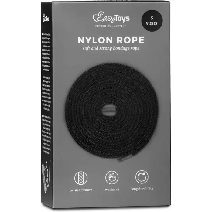 Черная веревка для бондажа Easytoys Bondage Rope - 5 м - Fetish Collection. Фотография 4.