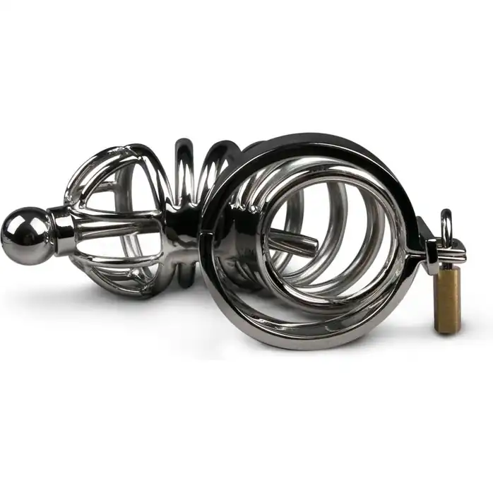 Серебристый мужской пояс верности Sinner Long Metal Dilator - Sinner Gear Unbendable. Фотография 2.