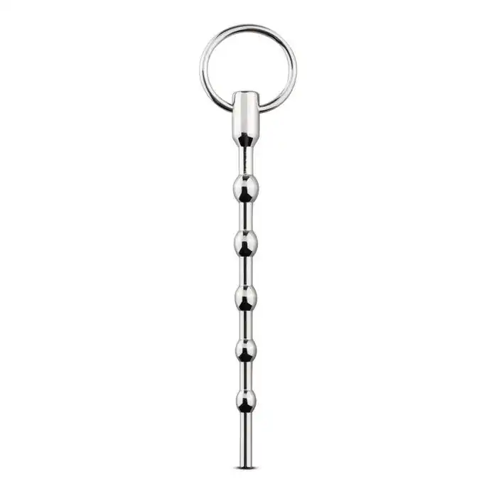 Серебристый уретральный стимулятор Sinner Solid Metal Dilator With Pull Ring - 15,5 см - Sinner Gear Unbendable