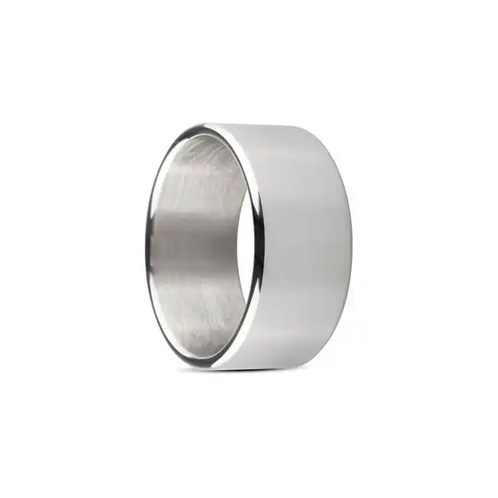 Серебристое эрекционное кольцо Sinner Wide metal head-ring Size L - Sinner Gear Unbendable