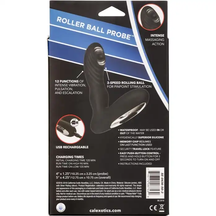 Перезаряжаемый массажер простаты Eclipse Roller Ball Probe - 12,75 см - Eclipse. Фотография 9.