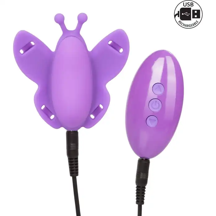 Фиолетовая вибробабочка на ремешках Silicone Remote Venus Butterfly - Venus Butterfly. Фотография 5.