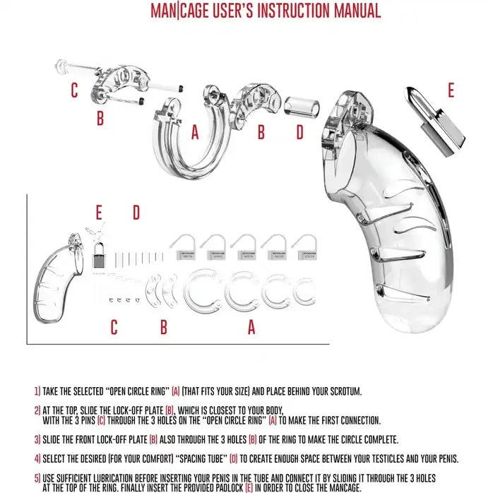 Прозрачный мужской пояс верности Cock Cage Model 06 Chastity - ManCage. Фотография 2.