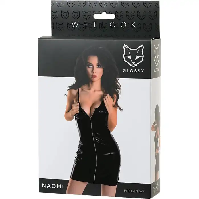 Эффектное платье Naomi из материала с мокрым блеском - Glossy. Фотография 4.