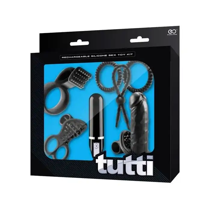 Черный вибронабор для двоих TUTTI BOX KIT SET. Фотография 2.