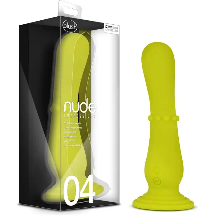 Желтый вибратор на присоске Nude Impressions 04 - 18 см - Nude Impressions. Фотография 4.