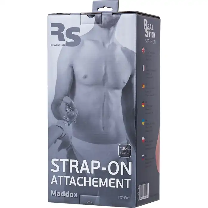 Телесная насадка для страпона Maddox - 15,4 см - RealStick Strap-On. Фотография 6.