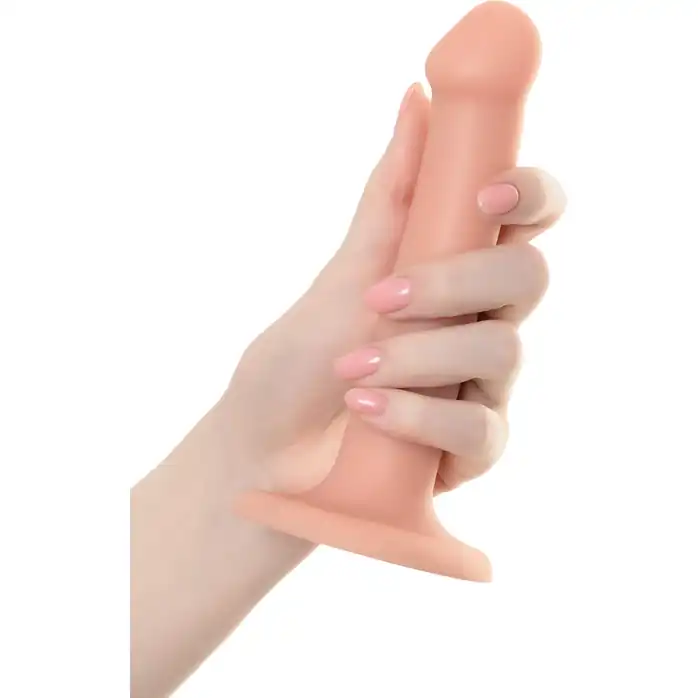 Телесный фаллос на присоске Silicone Bendable Dildo S - 17 см. Фотография 5.