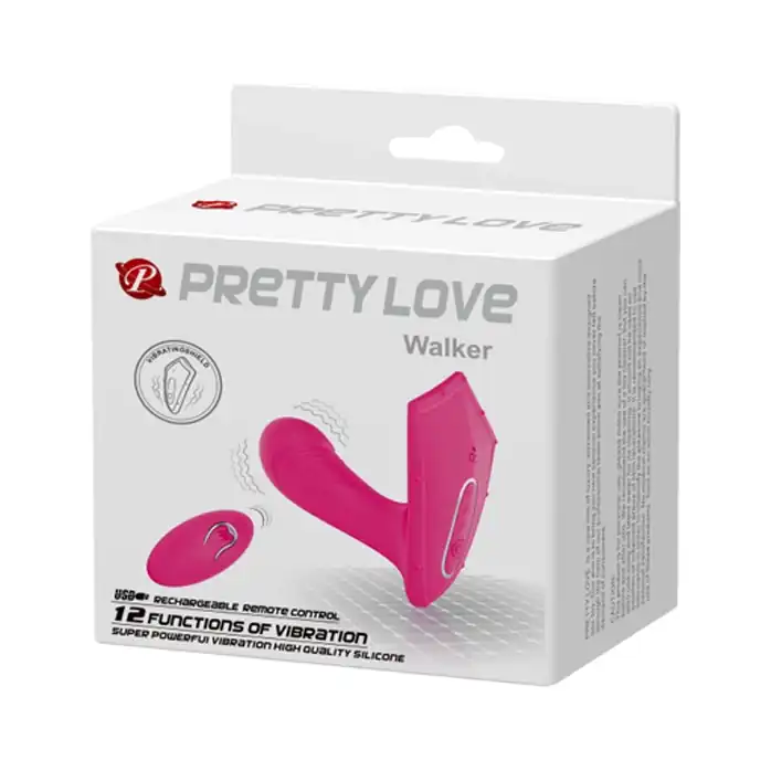 Розовый вибромассажёр Walker с пультом ДУ - Pretty Love. Фотография 8.