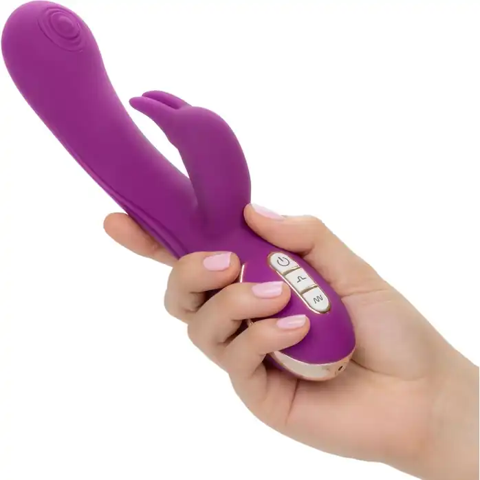 Фиолетовый вибратор-кролик Signature Silicone Thumping Rabbit с пульсирующим воздействием - 22,75 см - Jack Rabbits. Фотография 5.