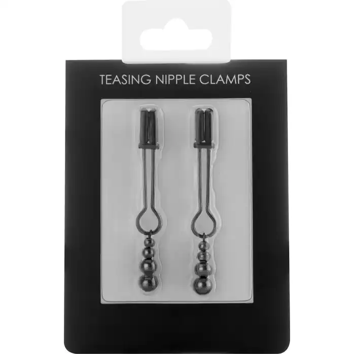Черные зажимы на соски Teasing Nipple Clamp - Ouch!. Фотография 2.