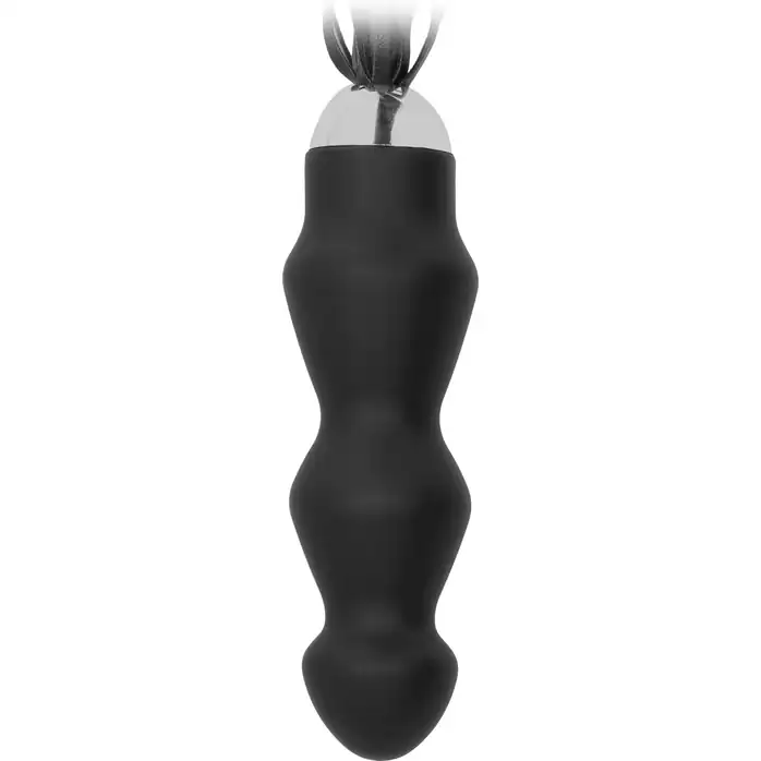 Черная плеть с рукоятью-стимулятором Flogger with Dildo - 46 см - Ouch!. Фотография 2.