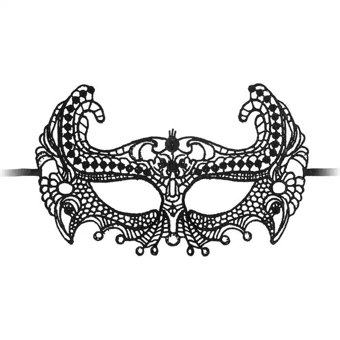Черная кружевная маска ручной работы Empress Black Lace Mask - Ouch!. Фотография 2.