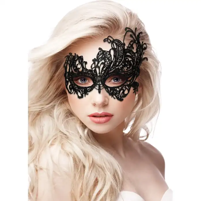 Черная кружевная маска ручной работы Royal Black Lace Mask - Ouch!