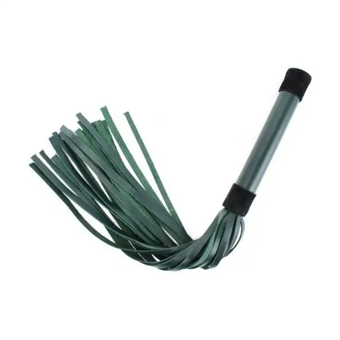 Изумрудная плеть Emerald Leather Whip с гладкой ручкой - 45 см - Lady s Arsenal