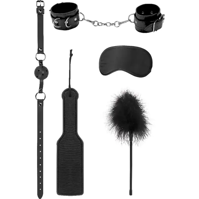 Черный игровой набор БДСМ Introductory Bondage Kit №4 - Ouch!