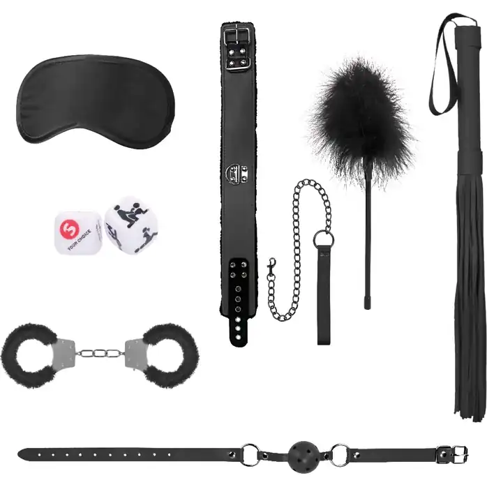 Черный игровой набор Introductory Bondage Kit №6 - Ouch!