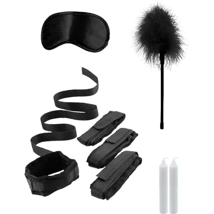 Черный игровой набор БДСМ Bed Bindings Restraint Kit - Ouch!