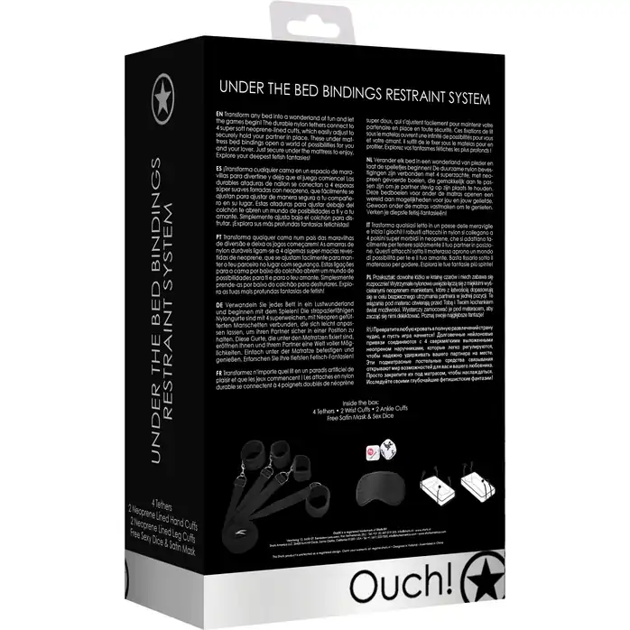 Черный игровой набор БДСМ Under The bed Binding Restraint Kit - Ouch!. Фотография 4.