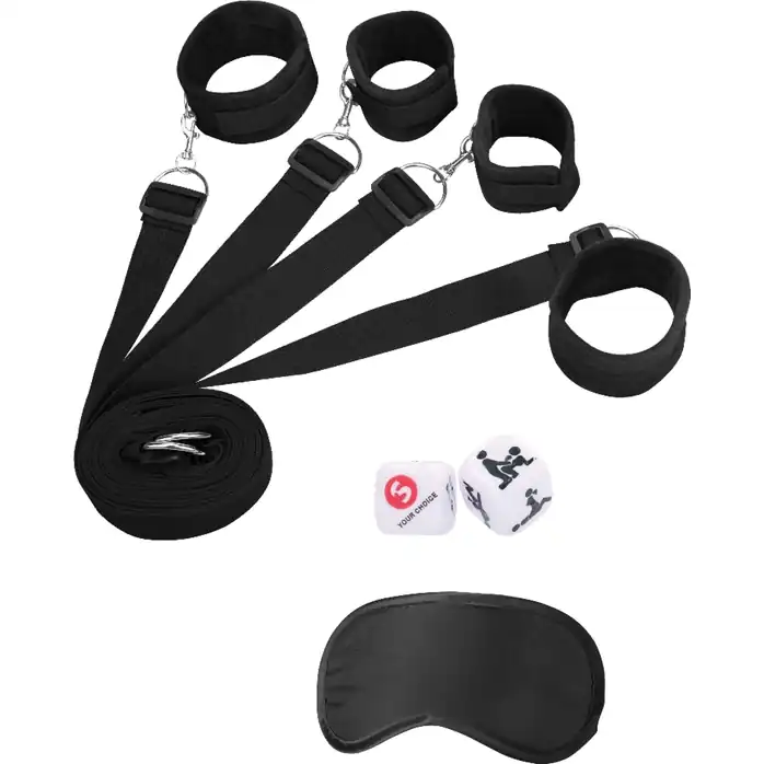 Черный игровой набор БДСМ Under The bed Binding Restraint Kit - Ouch!