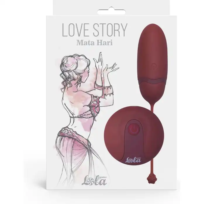 Бордовое виброяйцо Mata Hari с пультом ДУ - Love Story. Фотография 2.