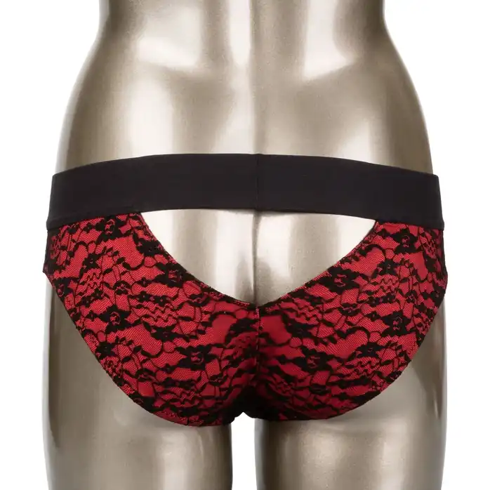 Красно-черные страпон-трусики Pegging Panty Set - размер S-M - Scandal. Фотография 2.
