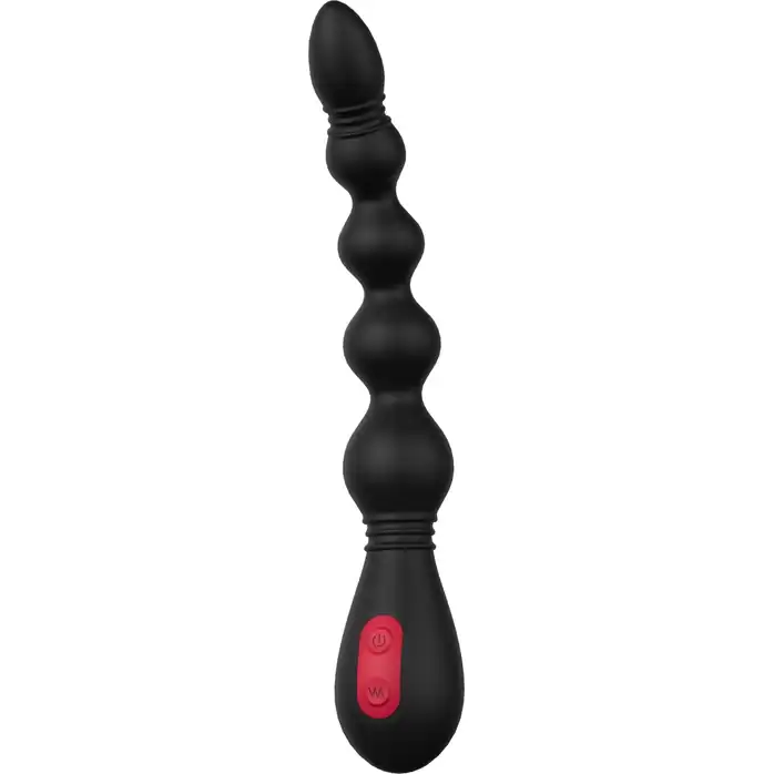 Черный вибромассажер для анальной стимуляции Anal Flexi Beads - 22 см - Essentials. Фотография 3.