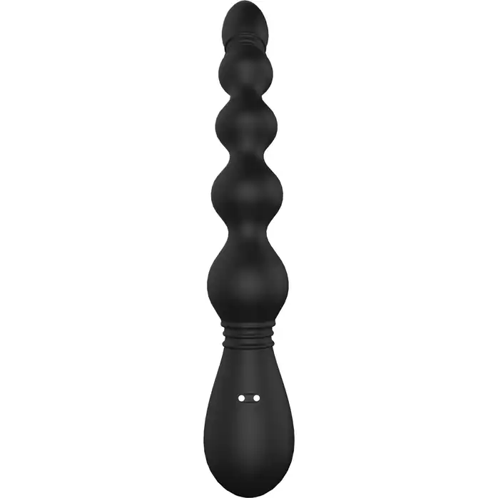 Черный вибромассажер для анальной стимуляции Anal Flexi Beads - 22 см - Essentials. Фотография 4.